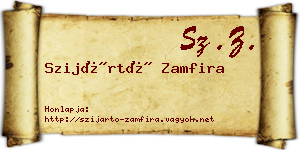 Szijártó Zamfira névjegykártya